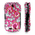100% Brand New Hearts Bling Hard Plastic Case For Samsung S3650 Pink