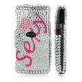 100% Brand New Pink Sexy Crystal Bling Hard Plastic Case For Sony Ericsson Vivaz