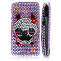 100% Brand New Purple Panda Crystal Bling Hard Plastic Case For Sony Ericsson Vivaz