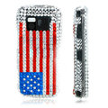 100% Brand New USA American Flag Crystal Bling Hard Plastic Case For Nokia Mini N97