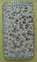 Brand New Bling Pearl Crystal Diamond Rhinestone Plastic Case For Apple iphone 3G 3Gs