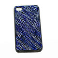 zebra iphone 4G case crystal bling cover - blue