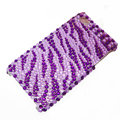 zebra iphone 4G case crystal bling cover - purple
