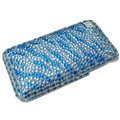 zebra iphone 3G case crystal bling cover - blue