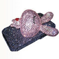 Rabbit Crystal bling case for iphone 4G - pink