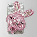 Rabbit bling Crystal case for iphone 4G - Pink rabbit