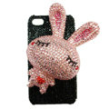 Rabbit Crystal bling case for iphone 3G - pink EB005