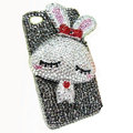 Rabbit Crystal bling case for iphone 3G - white EB002