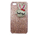 Rabbit Crystal bling case for iphone 3G - pink EB006