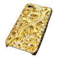Bling S-warovski Crystal Gecko Case for iphone 4 - yellow