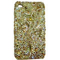Bling S-warovski Crystal Lizard Case for iphone 4 - yellow