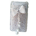 Butterfly bling crystal case for iphone 3g/3gs - white