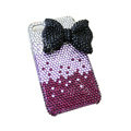 Bowknot crystal bling case for iphone 4G - purple