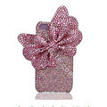 Large-bowknot bling crystal case for iphone 4G - pink