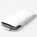 Simple leather case for Samsung i9003 - white