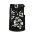 Flower bling crystal case cover for HTC G7 - white