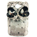 Bowknot S-warovski bling crystal case for HTC G8 - black