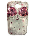 Bowknot S-warovski bling crystal case for HTC G8 - pink