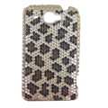 Leopard bling crystal case for HTC G8 - gold