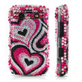 Bling crystal case for BlackBerry 9700 - pink heart pattern