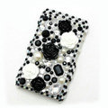 Flower 3D Bling crystal case for BlackBerry 9700 - black