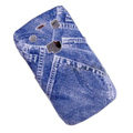 Jeans Pattern Hard Plastic case for Blackberry 9700 - blue