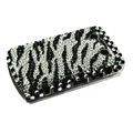 Zebra bling crystal case for Blackberry 9700 - black