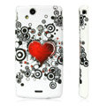 Silicone Case For Sony Ericsson Xperia Arc LT15i X12 - Red Heart pattern