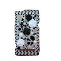 Flower 3D crystal case for Motorola A955 - black