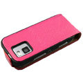 Ultra thin leather case cover for Nokia N97 mini - pink