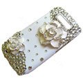 Camellias S-warovski bling crystal case for Nokia E71 - white