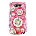 Circle pattern bling pearl crystal case for Nokia E71 - pink