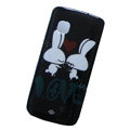 Love rabbits color covers for Nokia C5-03 - black