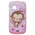 Lovely monkey bling crystal case for Nokia C5-03 - pink