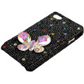 Bling Butterfly crystal case for iPhone 4G - black