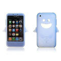 Angel and Devil Silicone Case for iPhone 3G/3GS - Angel sky-blue