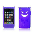 Angel and Devil Silicone Case for iPhone 3G/3GS - Devil purple