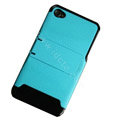 Amass Stand Hard Back Cases Covers for iPhone 4G - blue