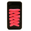 ISHOES Shoelace silicone cases covers for iPhone 4G - black