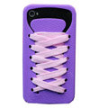 ISHOES Shoelace silicone cases covers for iPhone 4G - purple