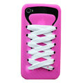 ISHOES Shoelace silicone cases covers for iPhone 4G - rose