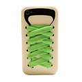 ISHOES Shoelace silicone cases covers for iPhone 4G - white