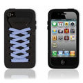 ISHOES blue Shoelace silicone cases covers for iPhone 4G