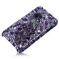 Bling S-warovski Peacock crystal cases for iPhone 4G - purple