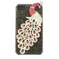 Bling Peacock S-warovski crystal cases covers for iPhone 4G - Grey