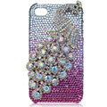 Bling Peacock S-warovski crystal cases covers for iPhone 4G - Pink