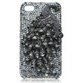 Bling Peacock S-warovski crystal cases for iPhone 4G - Black