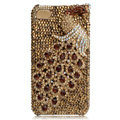 Bling Peacock S-warovski crystal cases for iPhone 4G - Gold