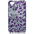 Bling Peacock S-warovski crystal cases for iPhone 4G - Purple