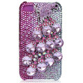 Bling Peacock S-warovski crystal cases skin for iPhone 4G - Pink